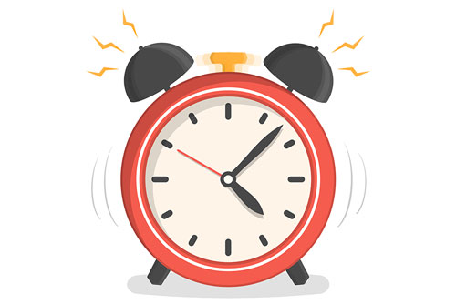 وکتور ساعت رومیزی قرمز درحال زنگ خوردن لایه باز